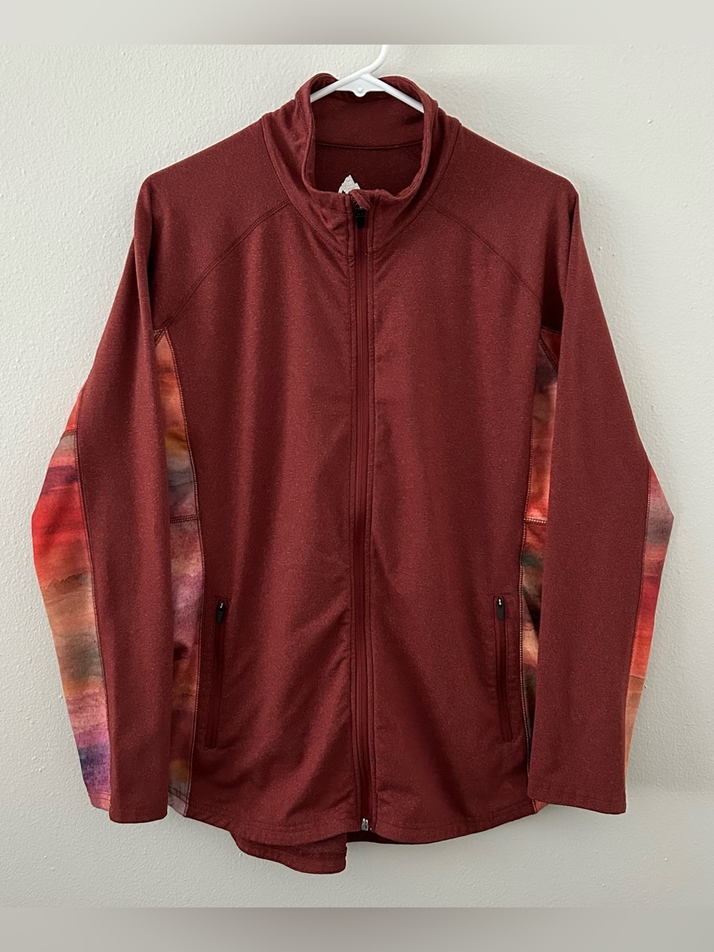 Burton DryRide Full Zip Lightweight Jacket Women’s L Mock Neck Red Multi Outdoor